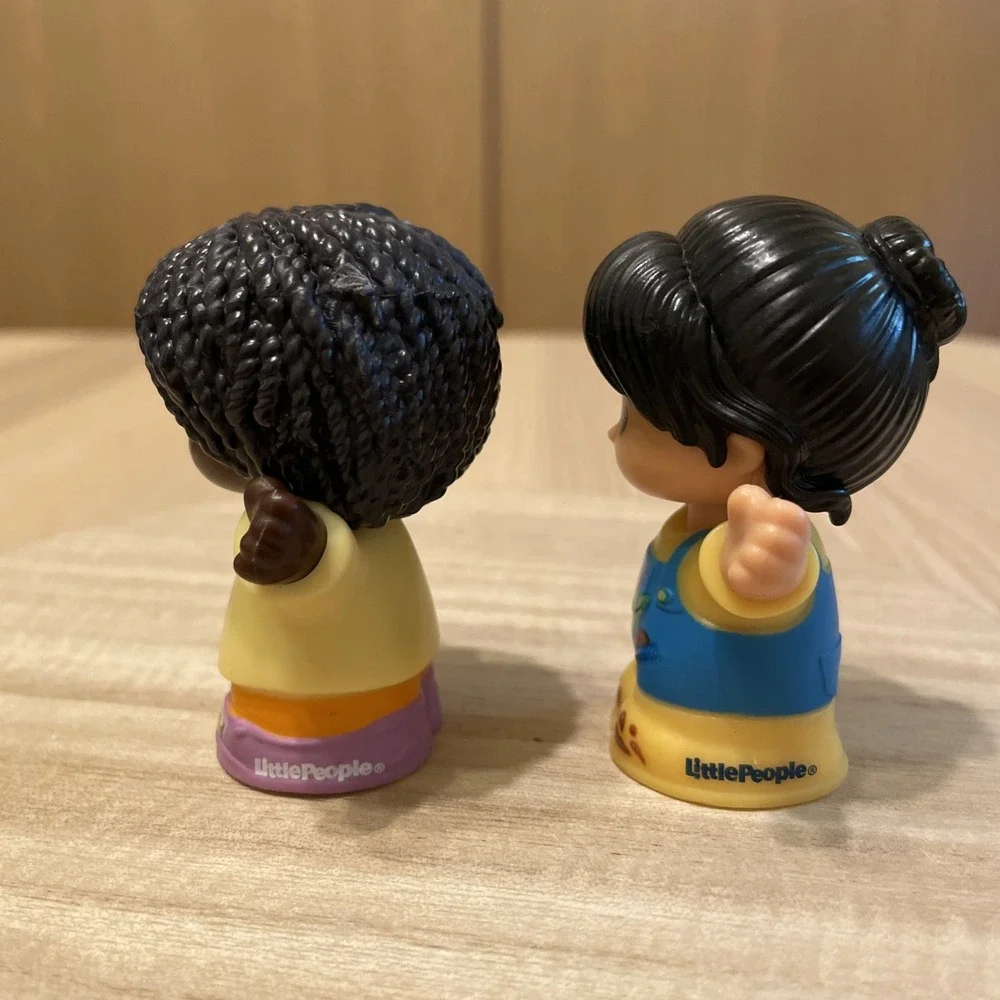 Fisher Price Little People Figures Lot 2 Female Farmer & African American Hiker